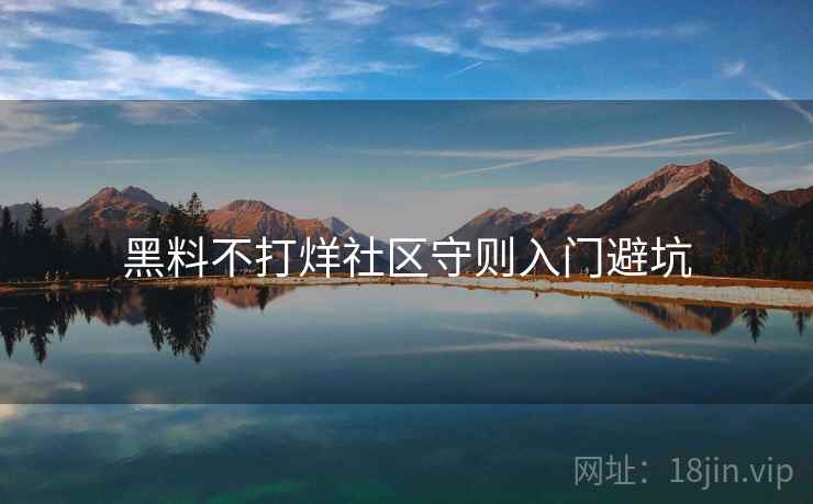 黑料不打烊社区守则入门避坑