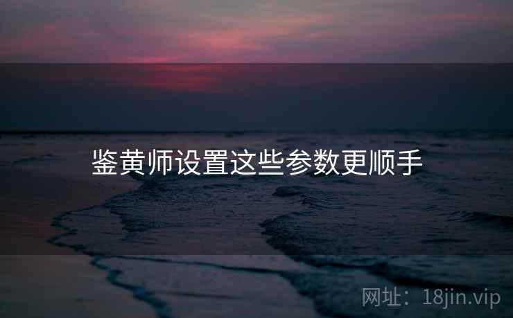 鉴黄师设置这些参数更顺手