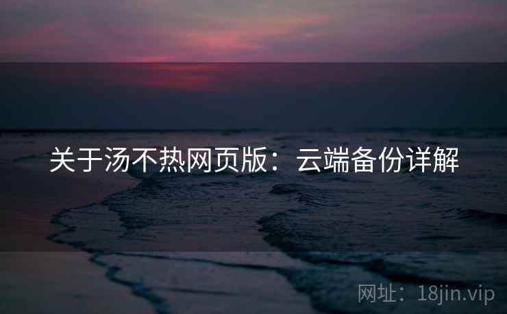 关于汤不热网页版：云端备份详解