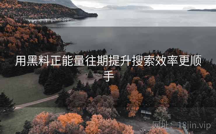 用黑料正能量往期提升搜索效率更顺手
