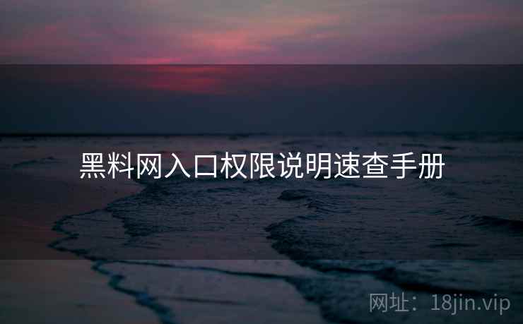 黑料网入口权限说明速查手册